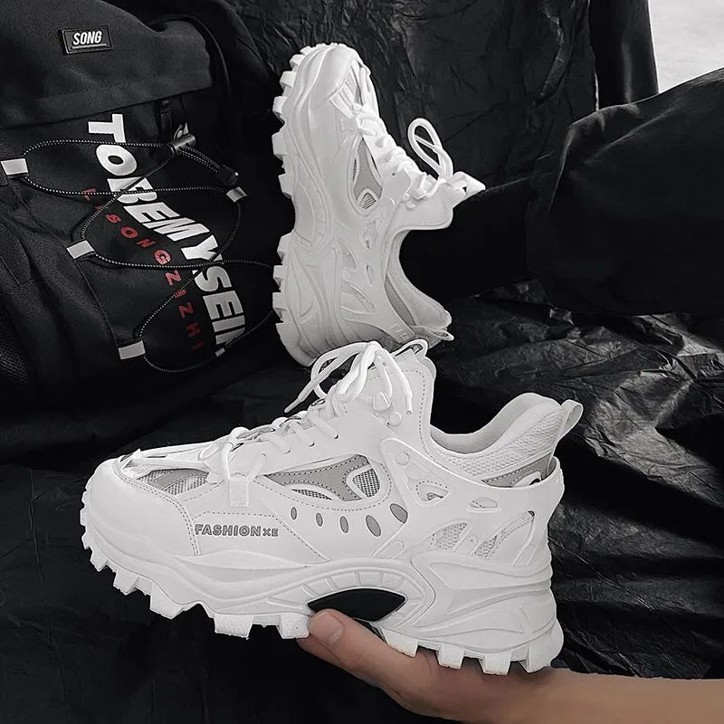 Xajzpa Men's Vulcanized Shoes Luxury Sneakers Harajuku Chunky Sneakers Autumn Running Footwear Male High Fashion Zapatos Hombre