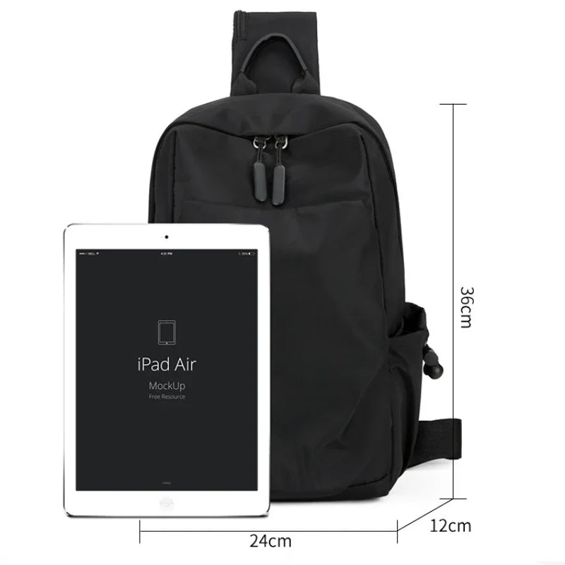 Xajzpa Men's Chest Bag Large Canvas Fashion Male Crossbody Bags Oxford Cloth Designer Man Student Shoulder Sling Casual Sports Phone