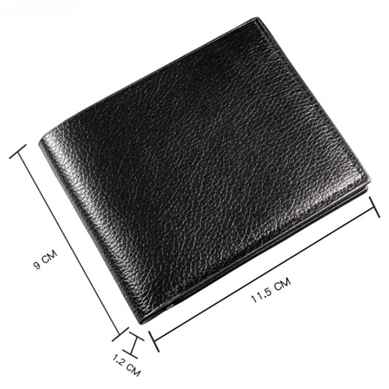 Xajzpa Men's Wallet Genuine Leather Men Wallets Premium Product Real Cowhide Wallets for Man Short Black Walet Portefeuille Homme