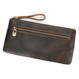 Xajzpa Men Women's Leather Purse Cellphone Pouch Iphone Bag Single Zipper Long Purse Slim Wallet for Coins Man Woman for Card Cash