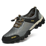 Xajzpa Men Casual Tennis Sneakers Summer Fashion Breathable Mesh Shoes Mens Non-Slip Hiking Shoes Sneaker for Men Climbing Trekking