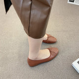 Xajzpa Fashion Bow Tie Flats Ballet Shoes Women Female Ballet Round Toe Shallow Cut Ballerina Soft Moccasin Dress Shoes Zapato