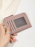 Xajzpa Minimalist Ultra-thin Coin Wallet Fashionable and Portable PU Leather Wallet Multifunctional Credit Card Clip Zipper Card Holder