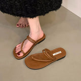 Xajzpa Summer New Brand Women Slippers Fashion Narrow Band Ladies Elegant Slides Flat Heel Outdoor Gladiator Shoes Beach Shoes