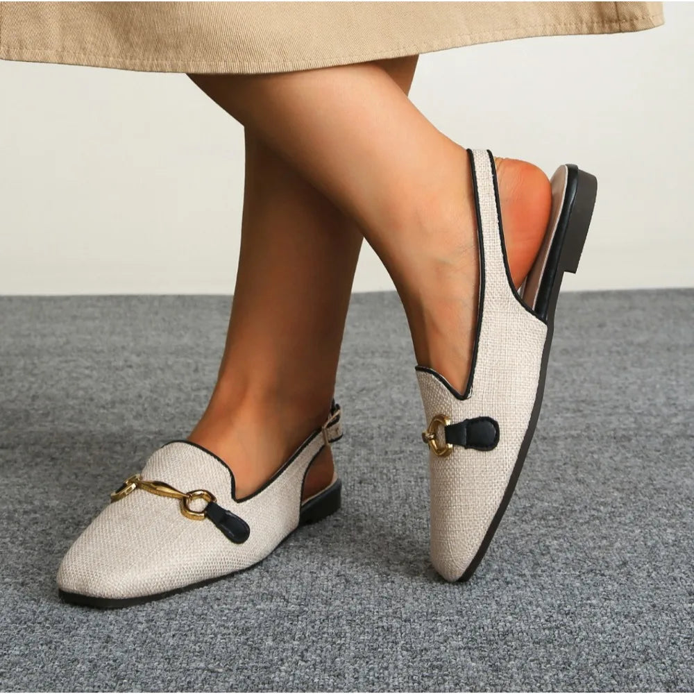Xajzpa Women Platform Sandals Anti-slip Closed Toe Metal Shoes Women Flat Outdoor Round Toe Wedge Sandals Women Sandalias De Mujer