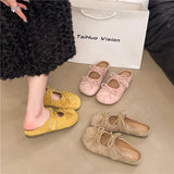 Xajzpa Shoes Ladies' Slippers Slipers Women Butterfly-Knot Cover Toe 2025 Summer Flat Mary Janes Butterfly-knot Slides Shoes Woman 2025