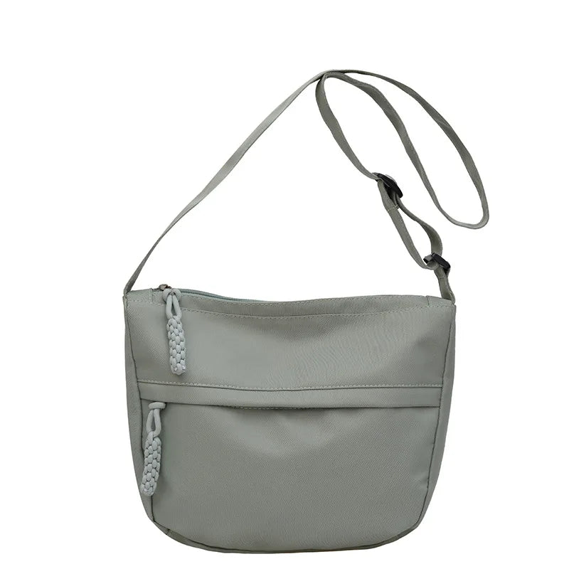 Xajzpa Korean Version Crossbody Shoulder Bag for Women's Commuting Small Cloth Bag Simple Nylon Shoulder Bag for Japanese Students