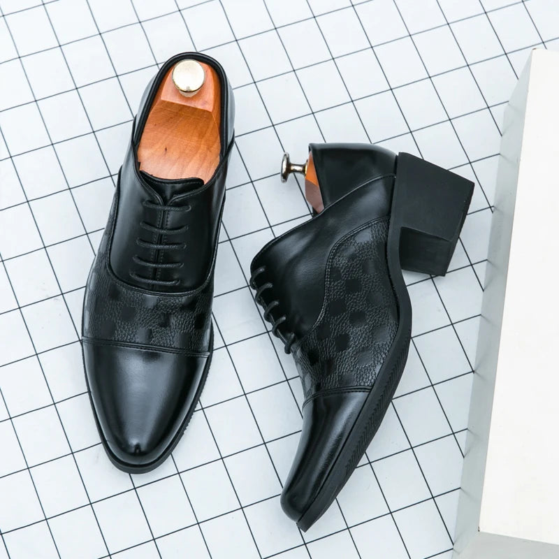 Xajzpa Mens Oxford Genuine Leather Shoes Whole Cut Fashion Pointed Toe Lace-up Formal Business Wedding Dress Shoes for men