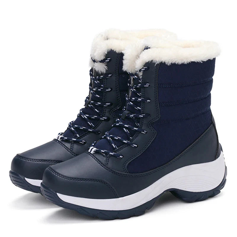 Xajzpa Ankel Boots for Women Winter Outdoor Warm Snow Boots Chunky Platform Waterproof Non-slip Warm Shoes Woman Boots Plus Size Casual