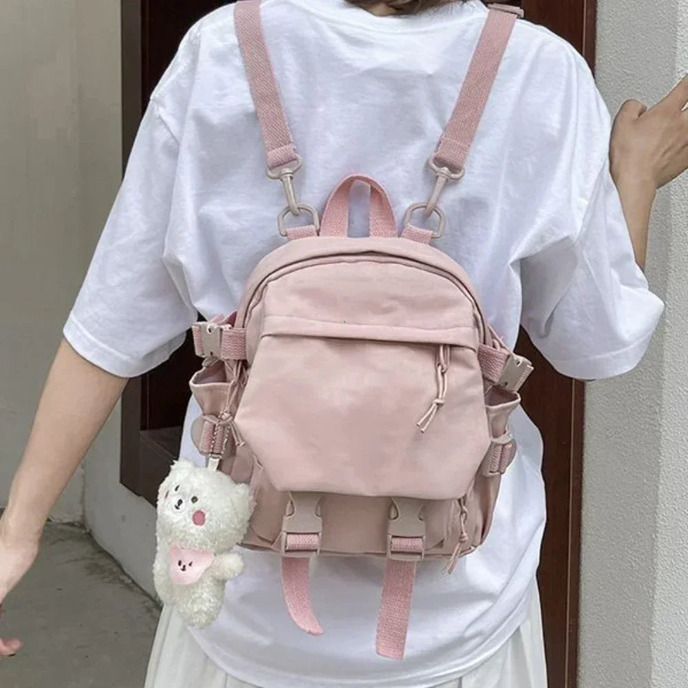 FXajzpa ashion Kawaii Mini Backpack Women Shoulder Bag for Teenage Girls Multi-Function Small Bagpack Ladies Travle School Backpacks