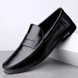 Xajzpa Genuine Leather Men Shoes Casual Men Loafers Breathable Office Formal Shoes Men Designer Slip on Driving Shoes Plus Size 38-46