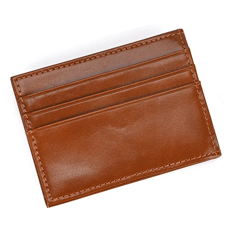 Xajzpa Casual Men's Short Wallet Genuine Leather Card Holders for Men Cowhide Credit Card Cover Wallet Slim Purse Card Case Women