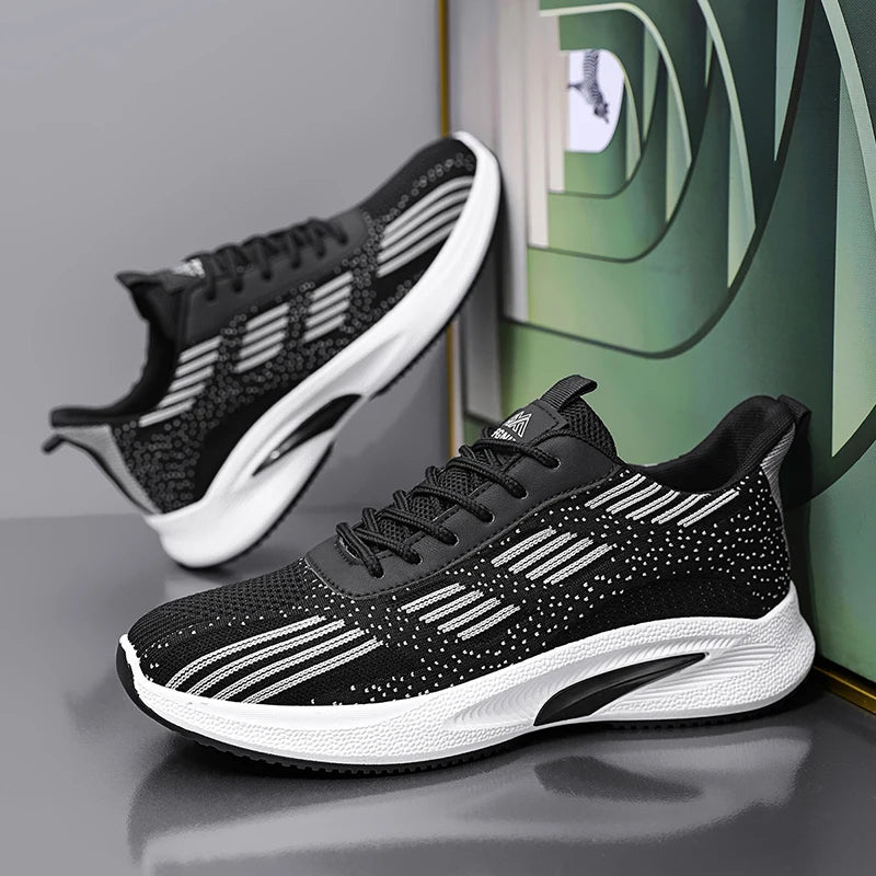 Xajzpa Men's 2025 New Summer Breathable Mesh Sports Shoes Fashionable and Simple Casual Shoes Barefoot and Flat Fitness Running Shoes