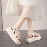 Xajzpa Clogs With Heel Female Sandal Summer Comfort Shoes for Women Buckle Strap Increasing Height All-Match Thick Girls Gladiator