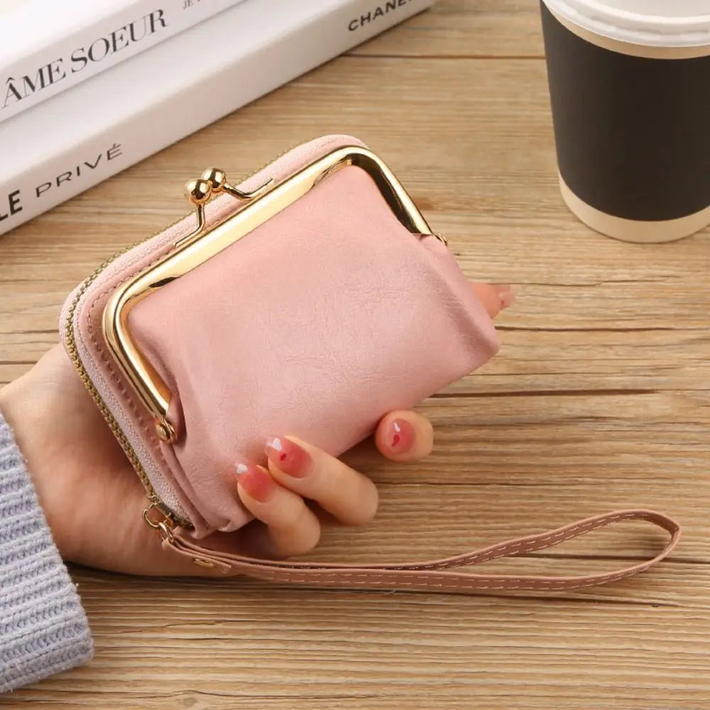 Xajzpa  Women Short Wallets Female Short Hasp Coin Purses Ladies Portable PU Leather Money Bag Large Capacity Card Holders Clutch
