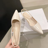 Xajzpa Fashion Female Shoes  New Women's Pumps Solid Color Simple Mid Heel Shoes Sexy Pointed Toe Slingback Elegant Dress Shoes