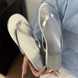 Xajzpa Summer Clip Toe Flat Heels Slippers Women Casual Beach Shoes Concise Candy Color Flip Flops Zapatos De Mujer