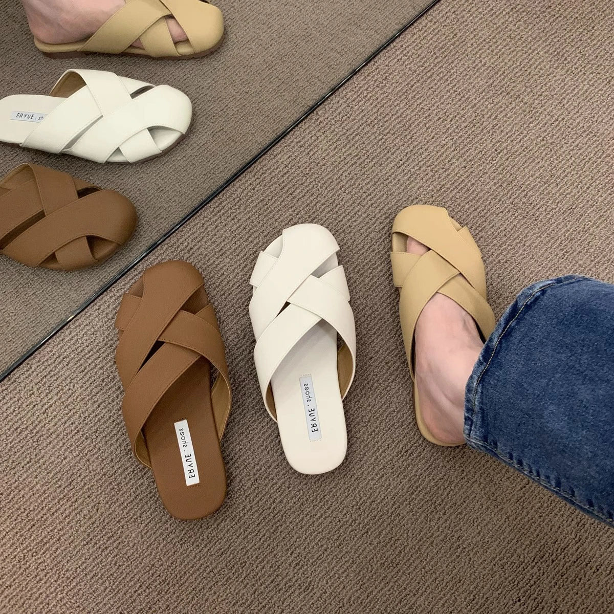 Xajzpa Shoes Slippers Flat Summer Clogs Woman Luxury Slides Beach Rubber Designer Soft Silver Casual Leisure Women's Shoes Silver Rubbe