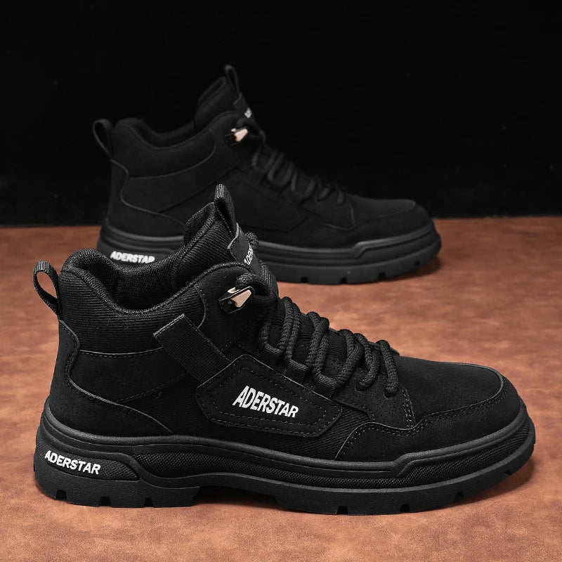 Xajzpa Autumn 2025 New Fashionable Workwear Boots Outdoor Trend Hiking Shoes Men's Thick Soled Gray Casual Shoes Men's  Flat Boots