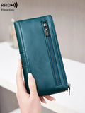 Xajzpa RFID Women's Long Wallet PU Leather Handbag with Multiple Card Slots, Coin Zipper Wallet, Women's Mobile Wallet
