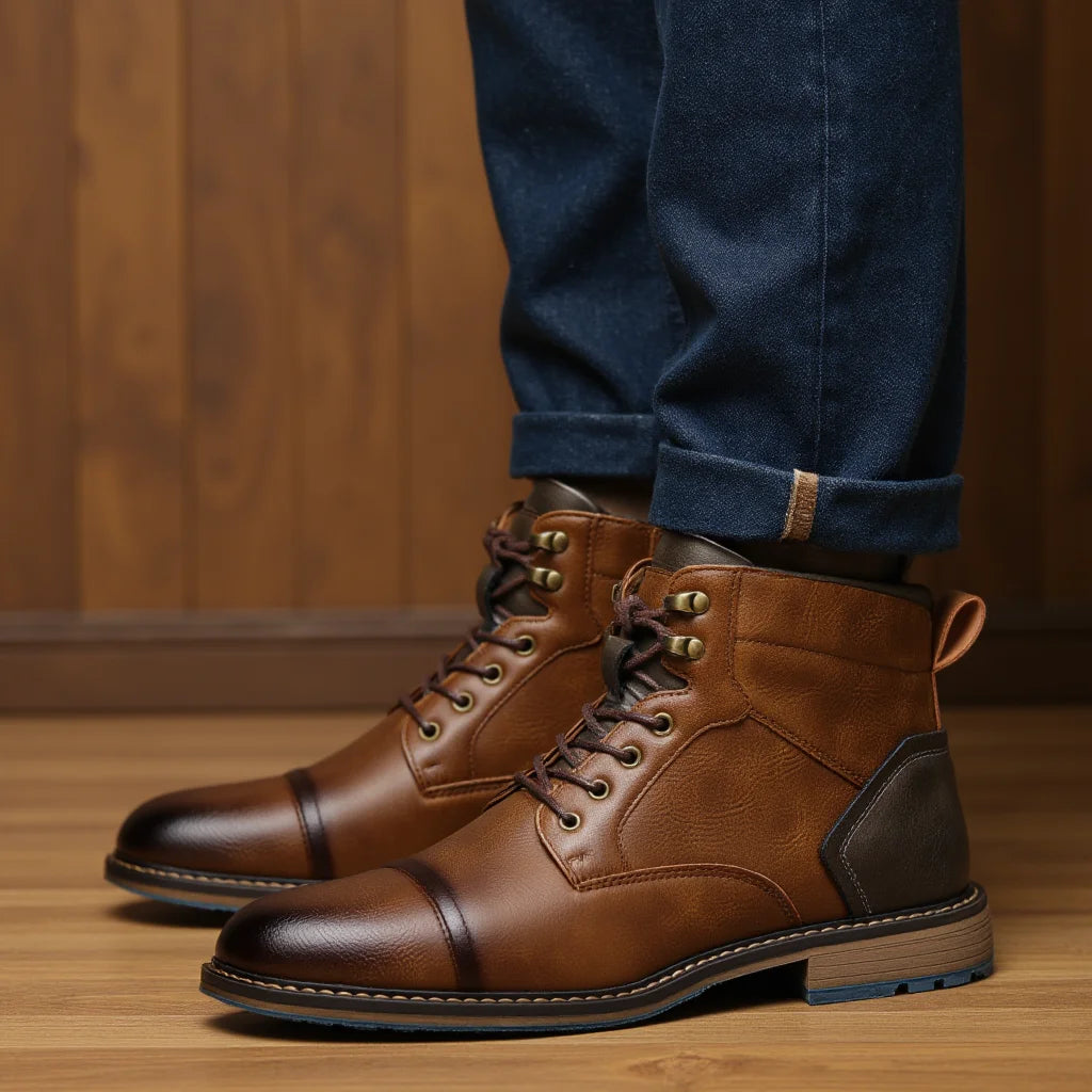 Xajzpa Size 8-13 Retro Men Boots 2025 Fashion Comfortable Spring Leather Boots