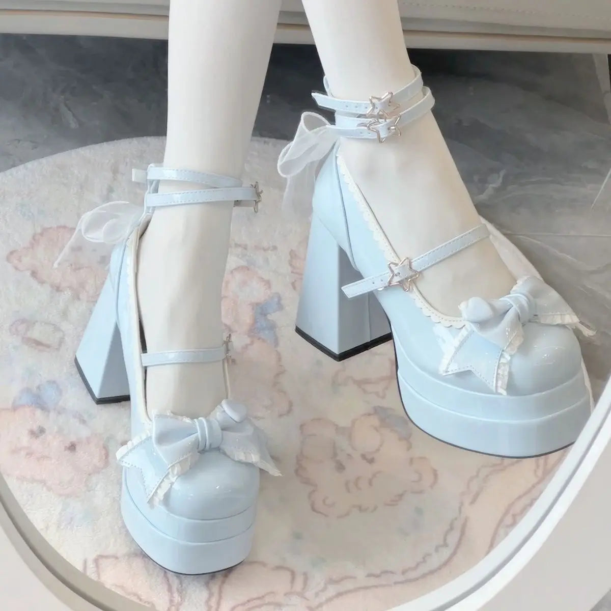 Xajzpa 2025 Christmas Women's Sweet JK Princess Lolita High Heels Girlish Campus Style Leather Shoes