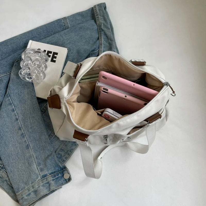 Xajzpa Multi functional Fashion Handbag Minimalist Texture Casual One Shoulder Travel Bag Sports Fitness Storage Crossbody Bag