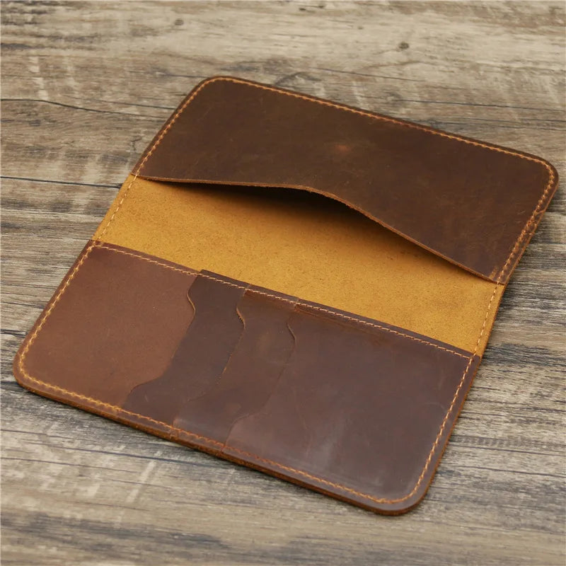 Xajzpa Best Genuine Leather Personalised Wallet for Men with Checkbook Holder Long Pure Leather Wallet for Men Custom Engraved