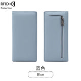 Xajzpa Minimalist RFID Ultra-thin Women's Long Wallet PUdouble Folding Wallet Multifunctional Women's Coin Credit Card Bag Hand-held Bag