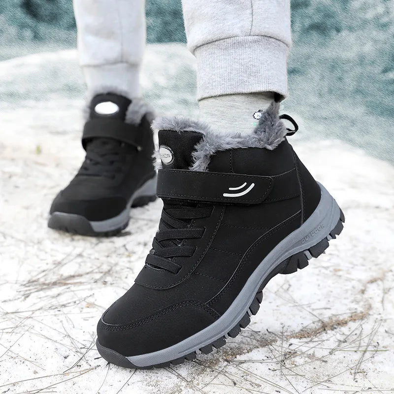 Xajzpa New men's autumn winter thick cotton shoes sporty anti slip wear-resistant simple comfortable multifunctional warm snow boots