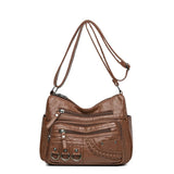 Xajzpa Vintage Pu Leather Luxury Purses and Handbags High Quality Women's Bag Design Multi-pocket Ladies Crossbody Shoulder Bags
