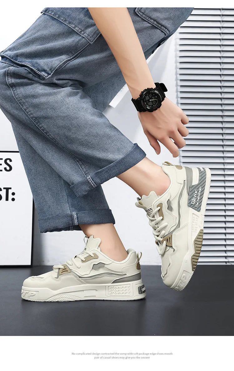 Xajzpa Mens Sneakers Spring Autumn Brand Vulcanized Shoes 2024 Fashion Thick Sole Shoes for Men Male Sport Shoes Tenis Masculino