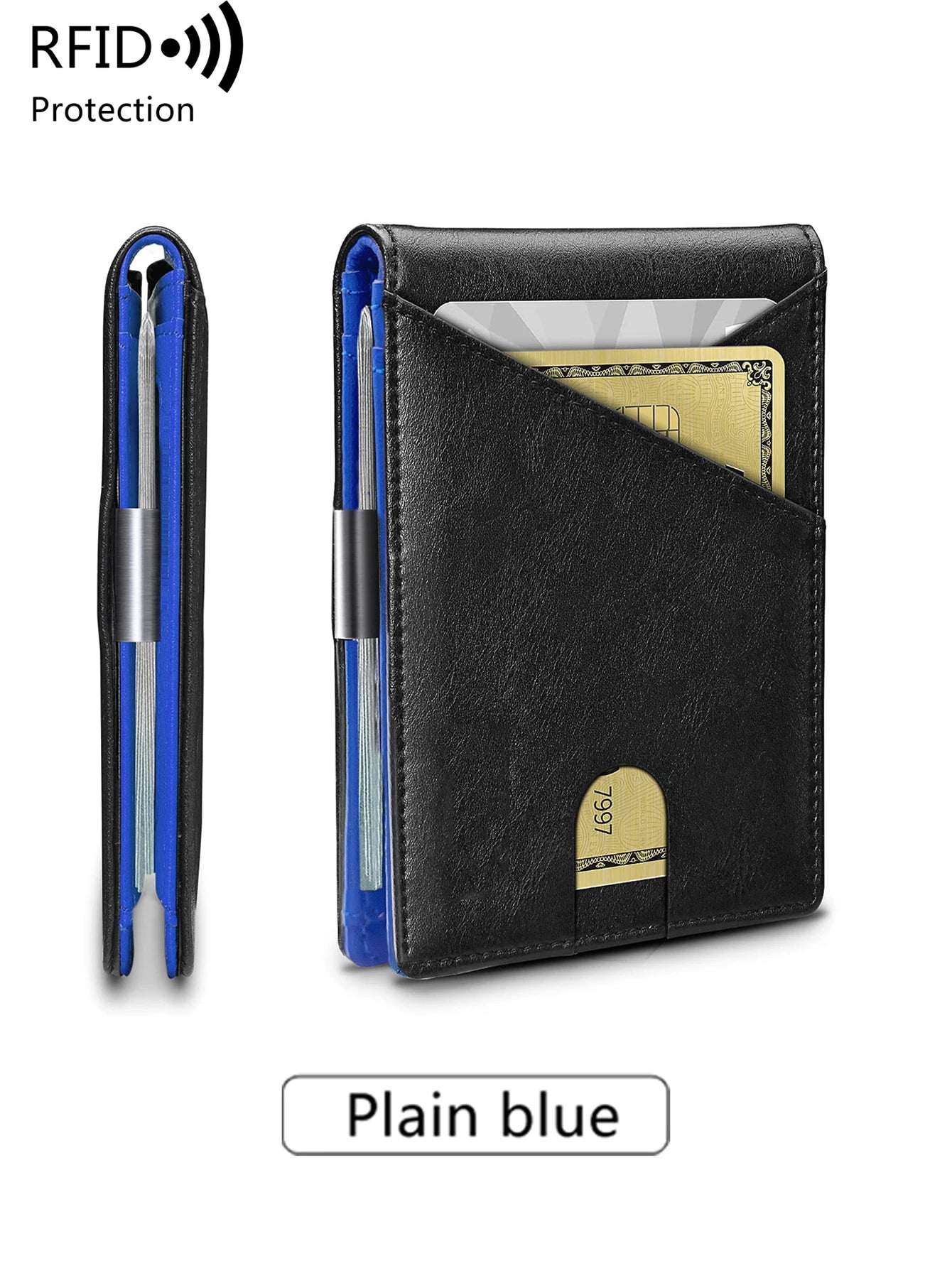 Xajzpa RFID Anti-theft Brush Men's Wallet Portable Double Fold Cross Front Pocket Card Holder Multifunctional 12card Slot Short Zero Wallet