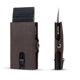 Xajzpa Men Wallets 100% Genuine Cow Leather Popup Short Card Holder Purse High Quality Brand Male Wallet Tarjeteros Para Hombre
