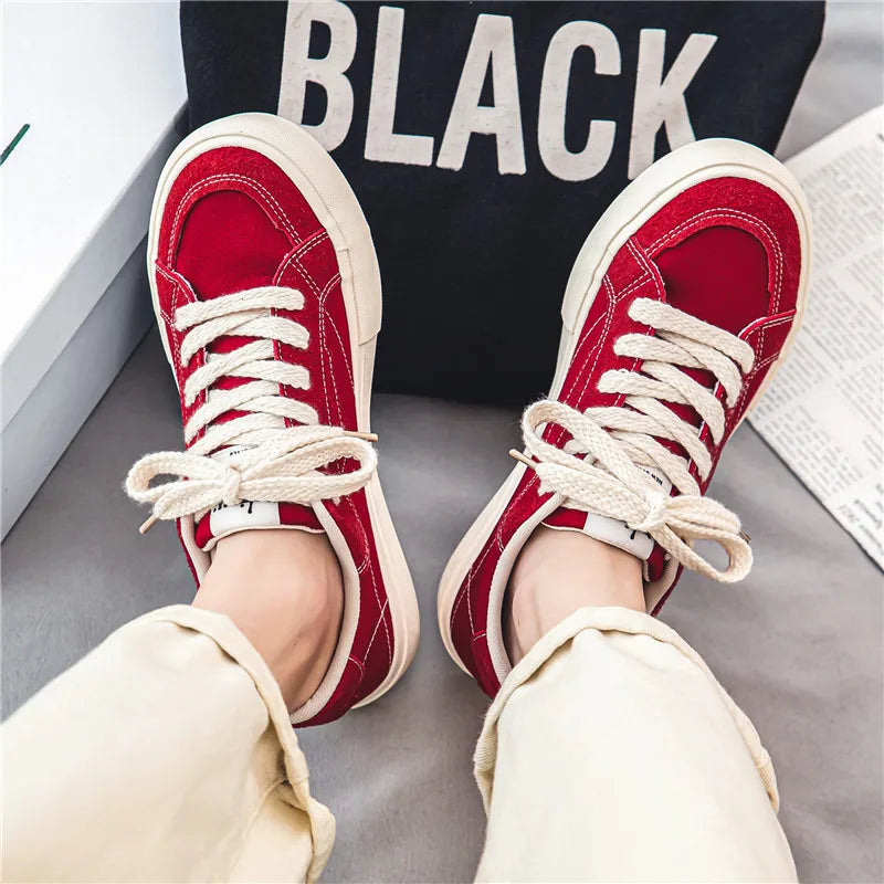 Xajzpa Men's Shoes Summer Student Versatile Comfortable Anti Slip Casual Shoes Breathable Youth Wear-resistant Solid Color Sneakers