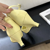 Xajzpa Spring Fashion Candy Pointed Toe Women Pumps Slingback Wedges High Heels Party Prom Mules Shoes Zapatos De Mujer