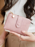Xajzpa Minimalist Women's Wallet Short Three Layer Large Capacity Double Zipper Card Holder ID Card Credit Bank Card Holder Money Bag