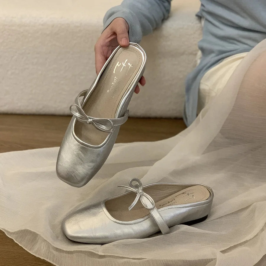 Xajzpa Women Casual Flats Comfortable Soft Boat Shoes Loafers Ballerina Shallow Round Toe Ballet Flat Shoes Women Slip On Side