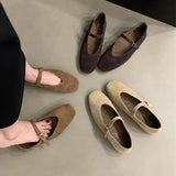 Xajzpa Brand New Women Flats Round Toe Shallow Slip On Ladies Casual Ballet Shoes Soft Leather Eelgant Dress Shoes Mujer Size