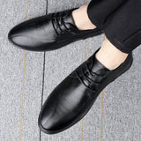 Xajzpa Genuine Leather Men's Formal Shoes Luxury Cowhide Business Leisure Social Men's Wedding Shoes Zapatos Hombre