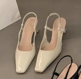 Xajzpa New Women's Shiny High Heels Slingback Women Pumps Metallic Crystal Sandals Pointy Toe Stiletto Heeled Shoes Party Dress Shoes