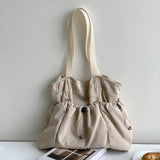 Xajzpa Comfortable Wearresistant Shoulder Bag Large Capacity Fashionable Versatile Nylon Tote Bag Student Class Simple Commuting Bag