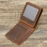 Xajzpa Personalized Best Genuine Leather Mens Wallet with Coin Pocket Minimalist Engraved Bi Fold Pure Leather Wallet for Men