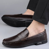 Xajzpa Genuine Leather Men Shoes Casual Men Loafers Breathable Office Formal Shoes Men Designer Slip on Driving Shoes Plus Size 38-46