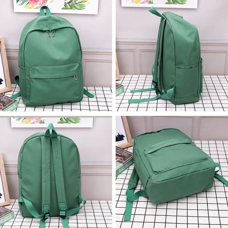 Xajzpa High Quality New Waterproof Nylon Women Backpack Female Travel Bag Backpacks Schoolbag for Teenage Girls Solid Color Bookbag