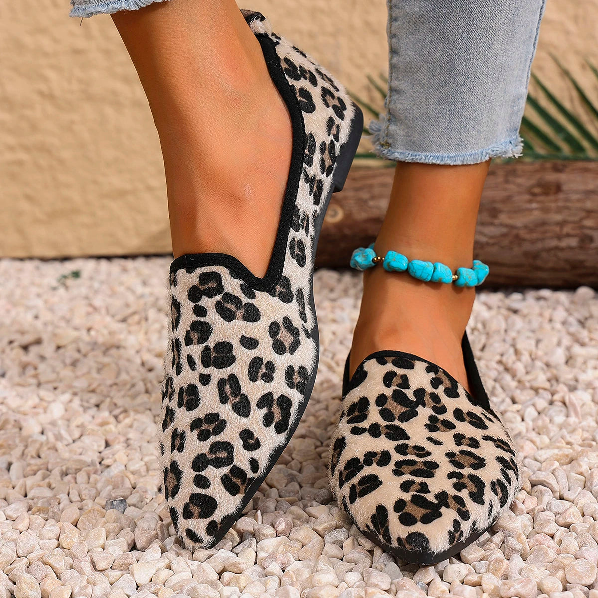 Xajzpa Women Pointed Toe Flats Shoes Fashion Flower Printing Comfortable Shallow Casual Loafers Ladies Breathable Non Slip Walking Shoe