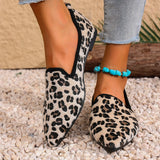 Xajzpa Women Pointed Toe Flats Shoes Fashion Flower Printing Comfortable Shallow Casual Loafers Ladies Breathable Non Slip Walking Shoe