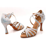 Xajzpa Jazz shoes Latin dance shoes female Latin Salsa girl casual shoes silver bronze skin