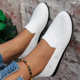 Xajzpa Solid Color Square Toe Mesh Loafers Shallow Women Flats Shoes Soft Bottom Knit Ballet Flats Shoes Casual Slip on Boat Shoes