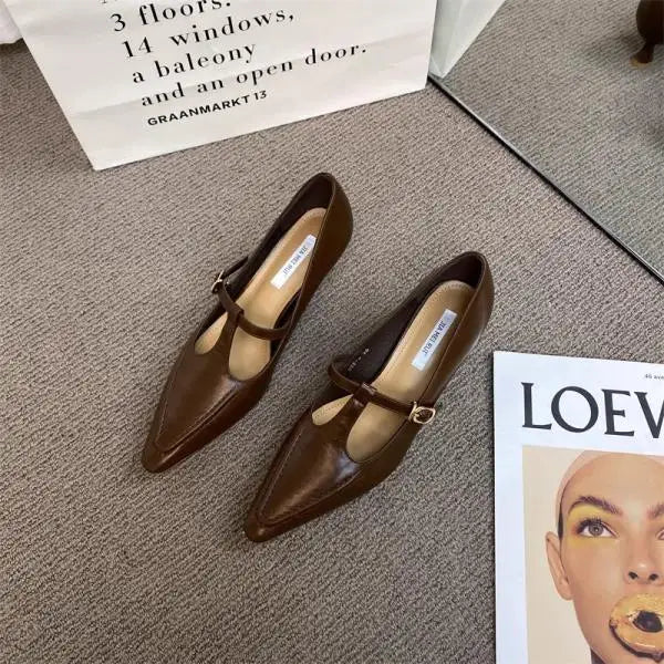 Xajzpa Summer Shoes Ladies Shallow Mouth Pointed Toe Autumn Soft 2025 Grandma New Fall Comfortable High Pumps Thin Heels Women Shoes Au